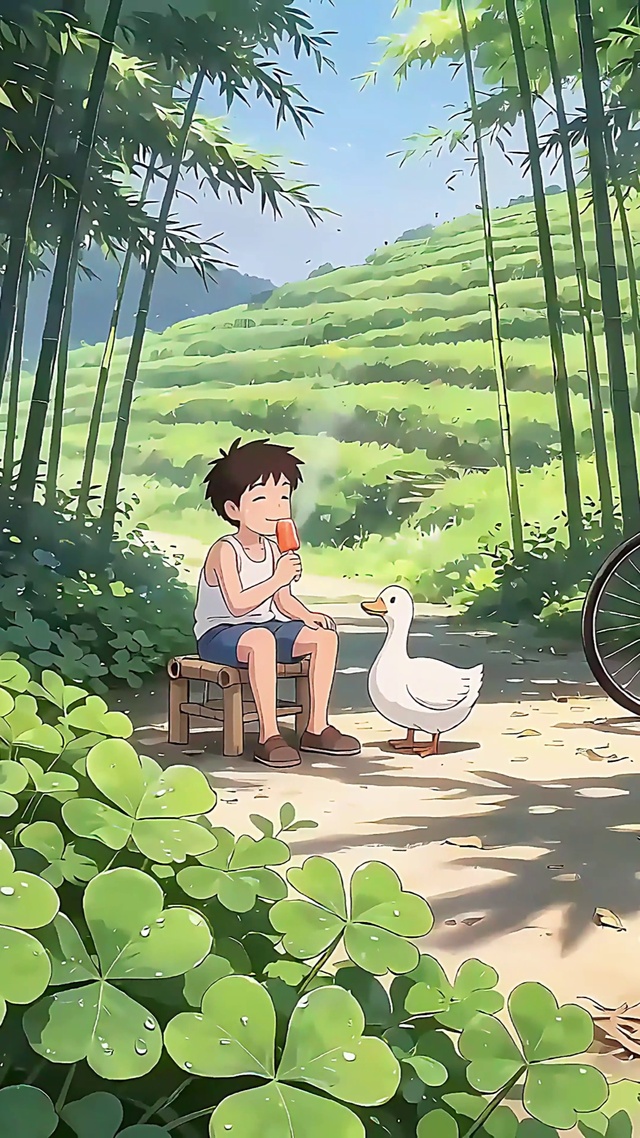 乡下吃老冰棒的少年