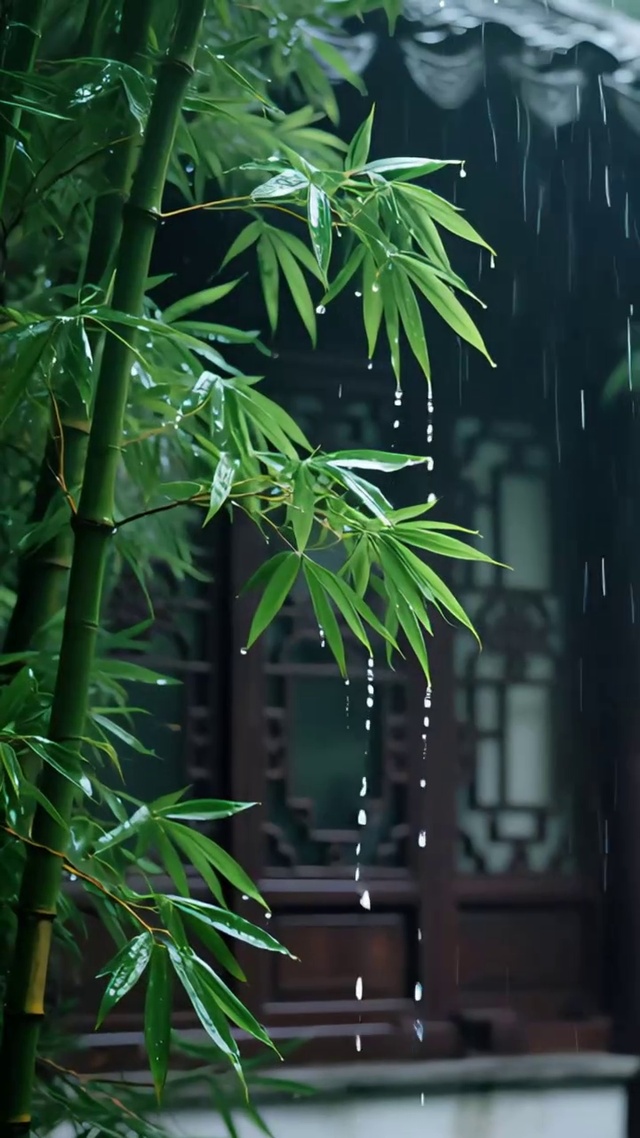 雨中竹林