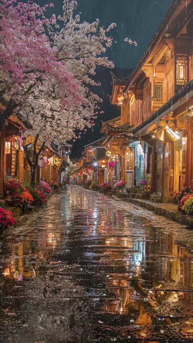 雨中绽放