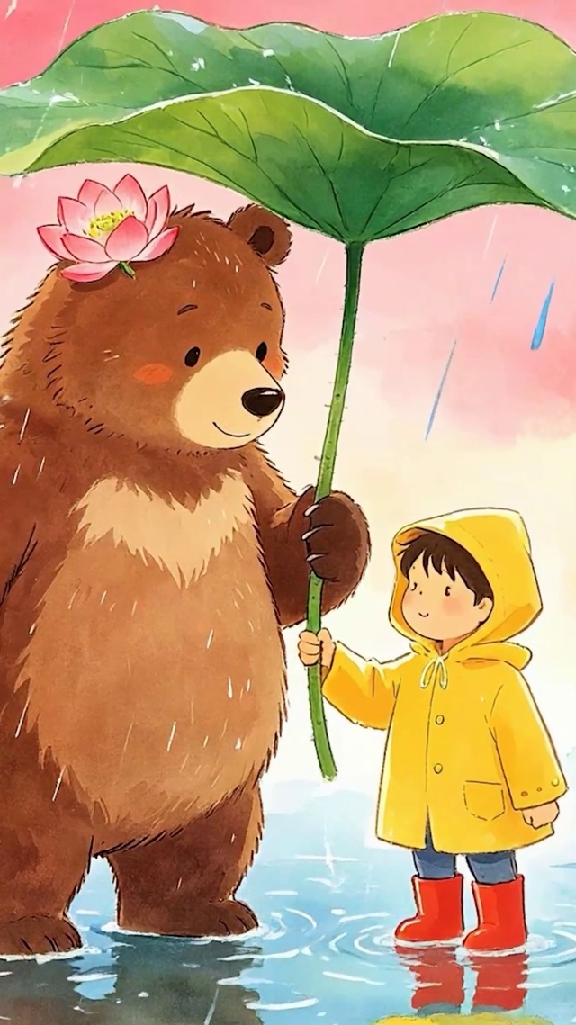 雨天男孩与萌宠