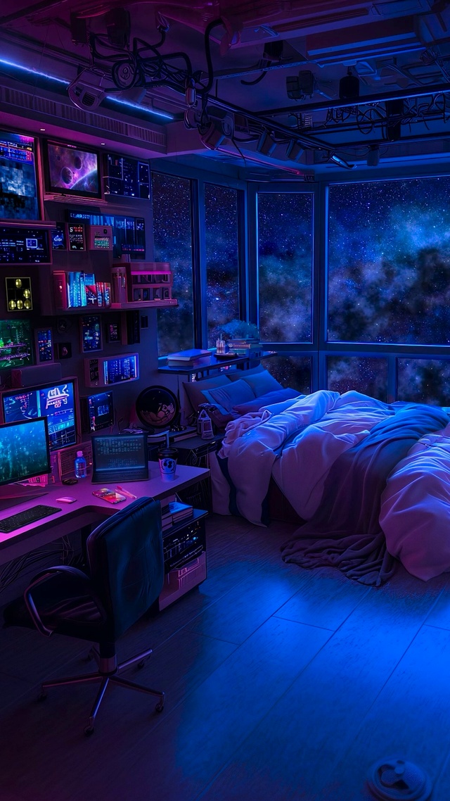 科幻太空飞船卧室