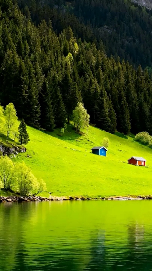 护眼绿景山川河流