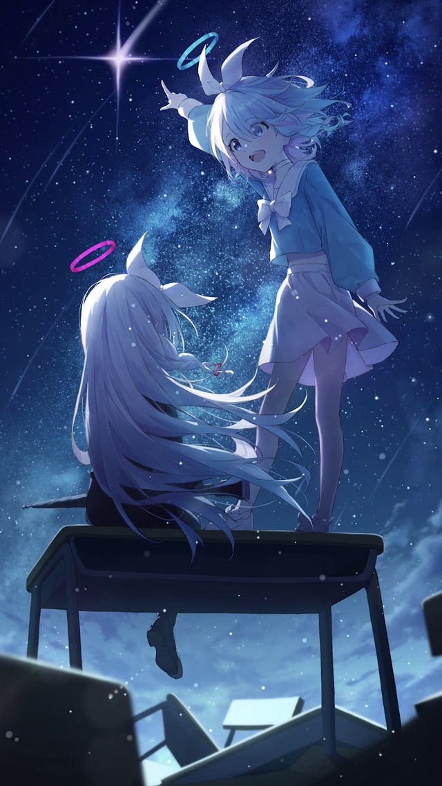 治愈流星星空少女