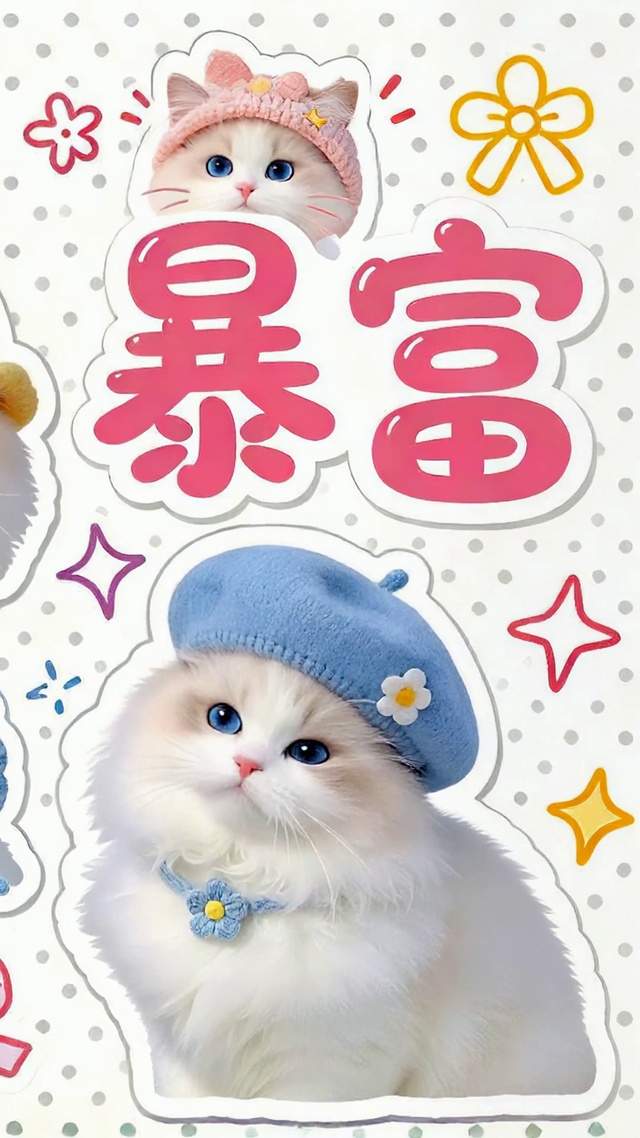 可爱萌猫 发财暴富顺利
