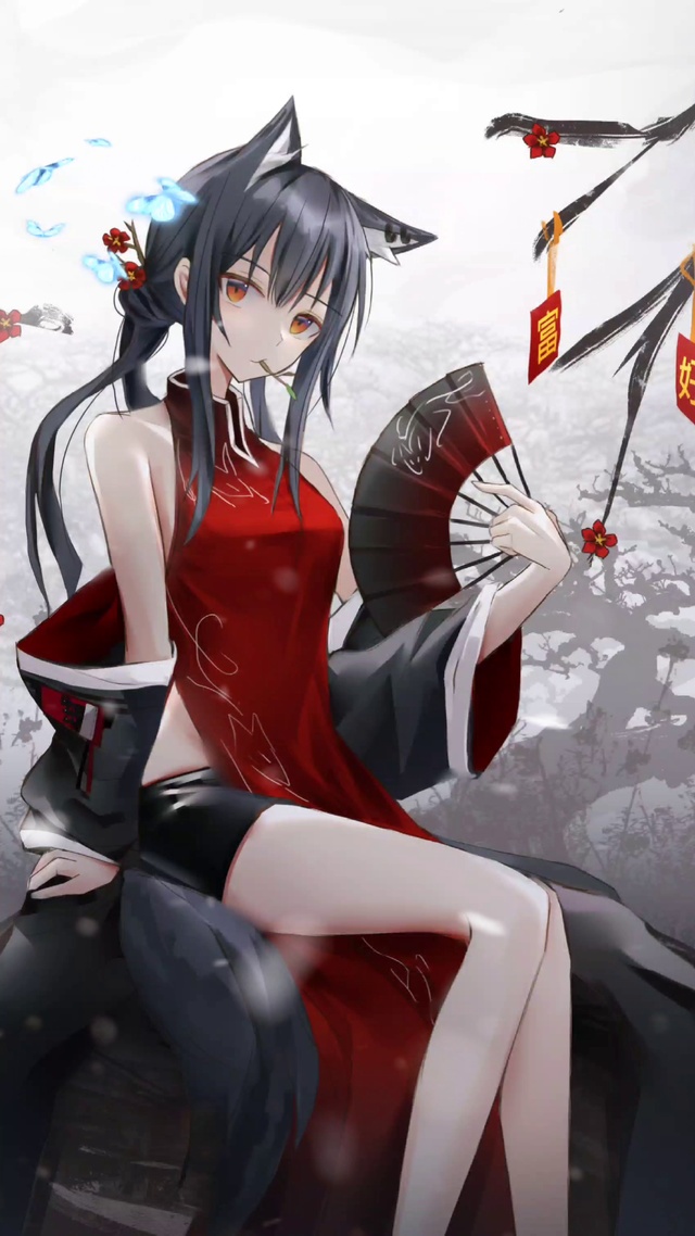 中国风旗袍少女（4k水墨）