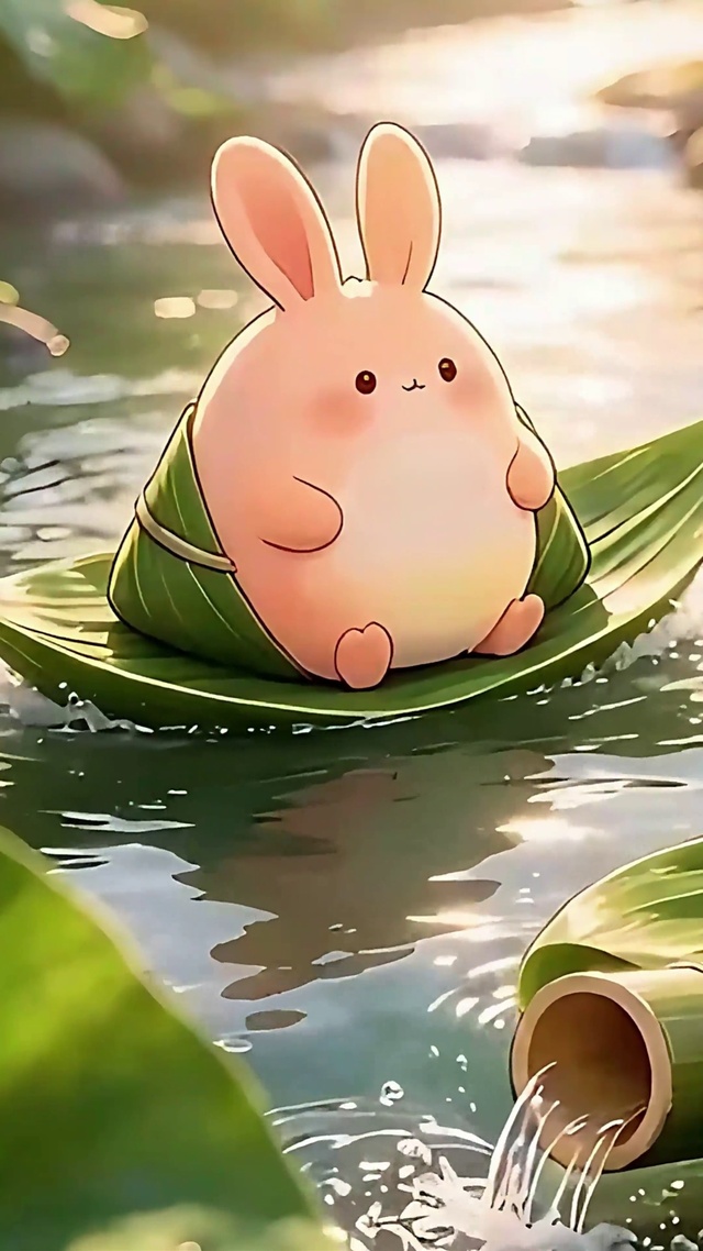 端午萌宠泛舟图