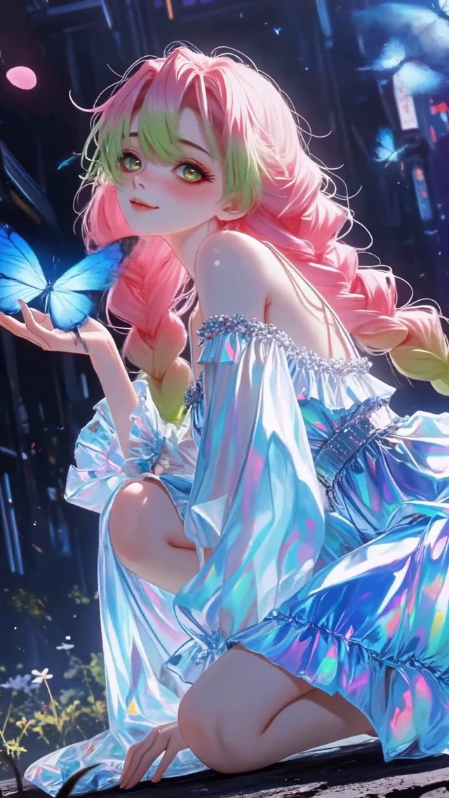 蝴蝶环绕的恋柱蜜璃