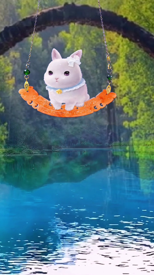 荡秋千的小萌猫