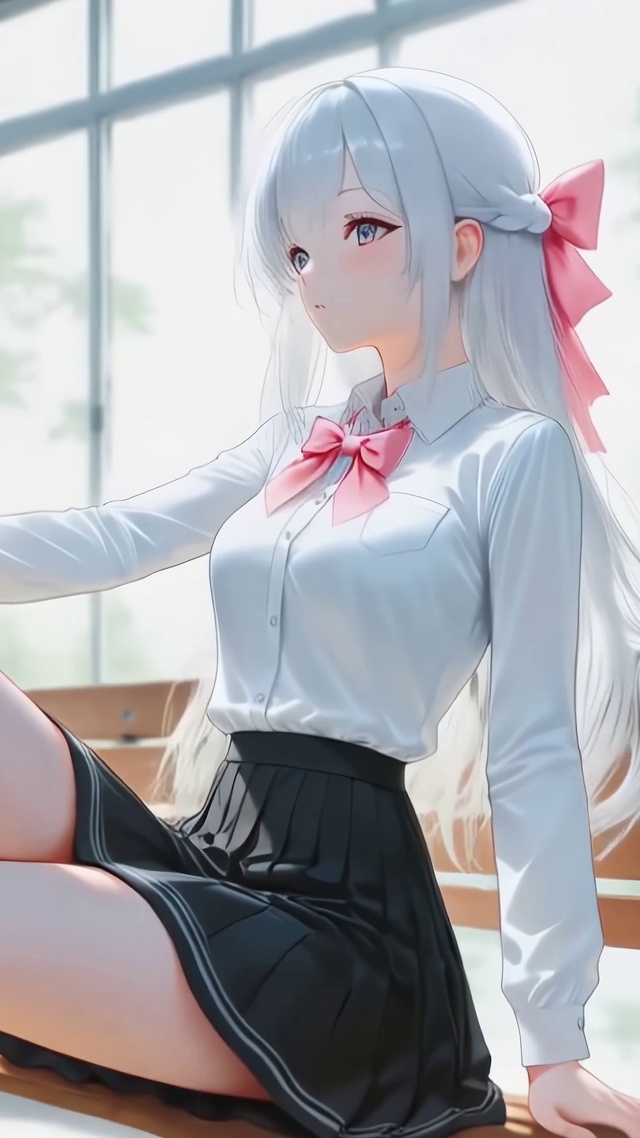 白发高冷二次元美少女