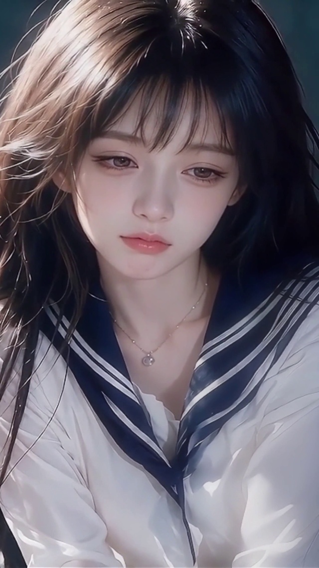 水手服可爱表情少女