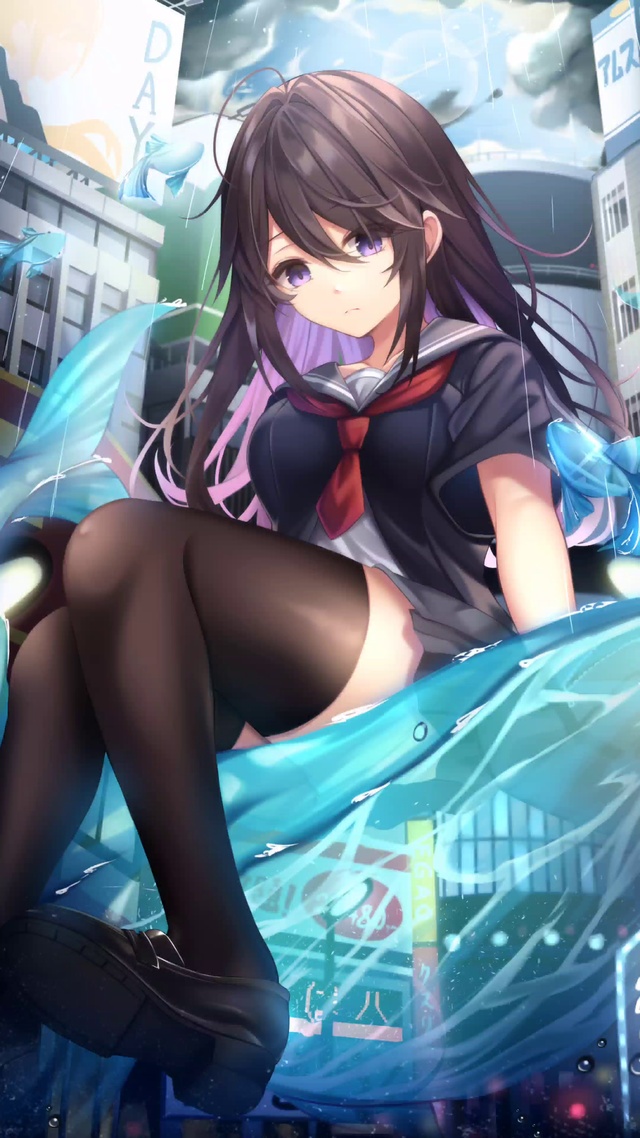 城市街道的少女4k唯美