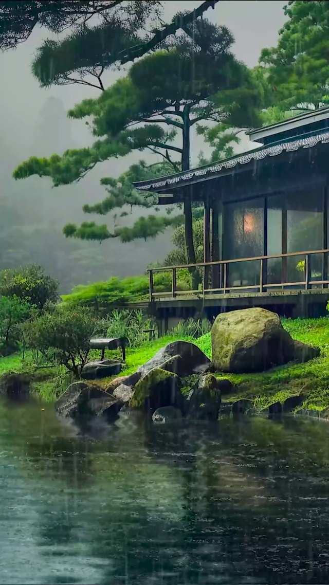 雨天云雾山庄别墅