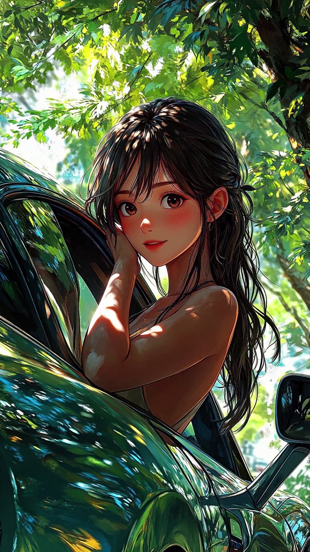 树荫下的女孩
