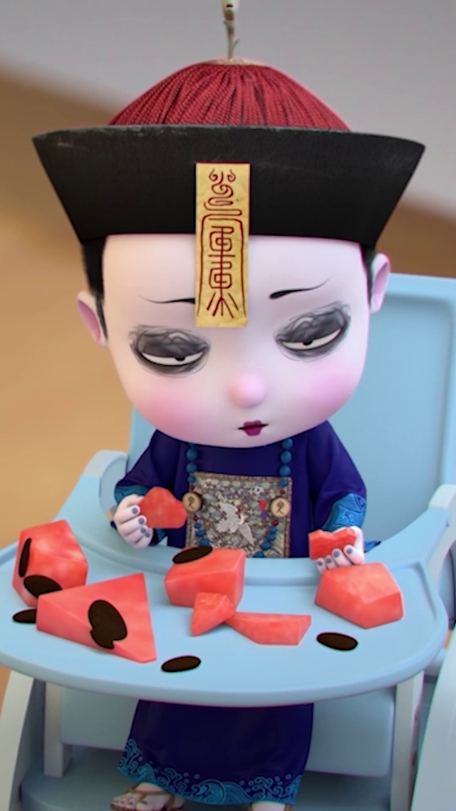 僵小鱼-吃西瓜
