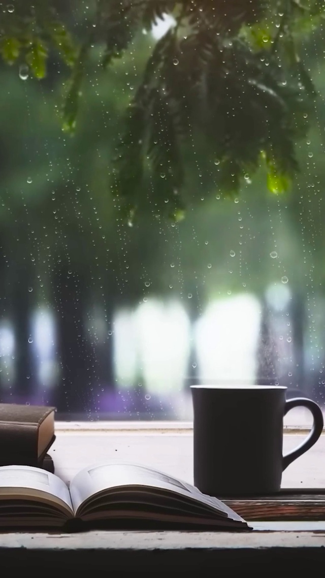 安静雨天窗边