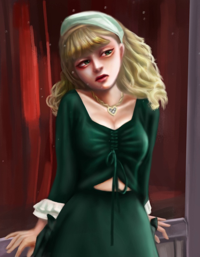 英伦敦复古墨绿洛丽塔女孩