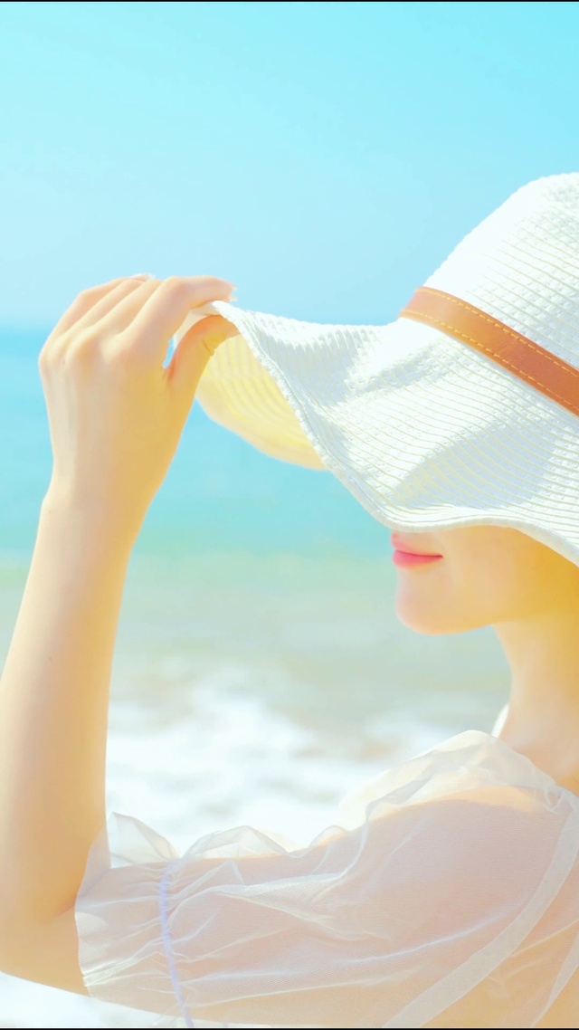 4K唯美海滩美女