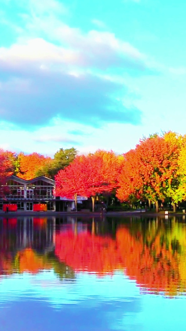 4K治愈镜面湖水