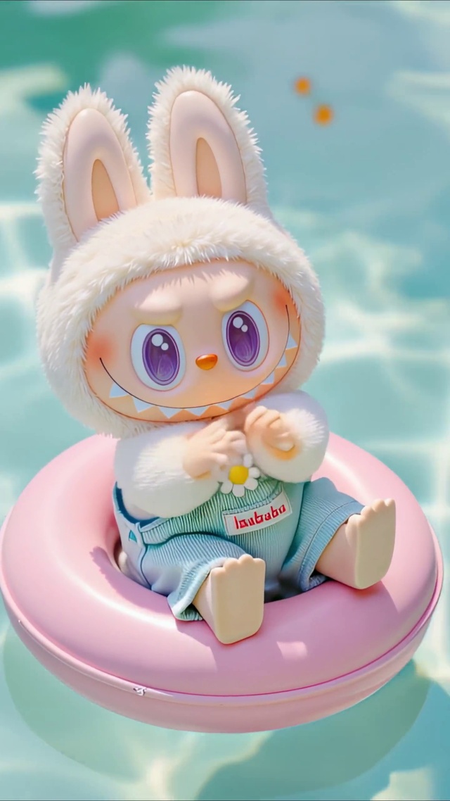 可爱泳池拉布布