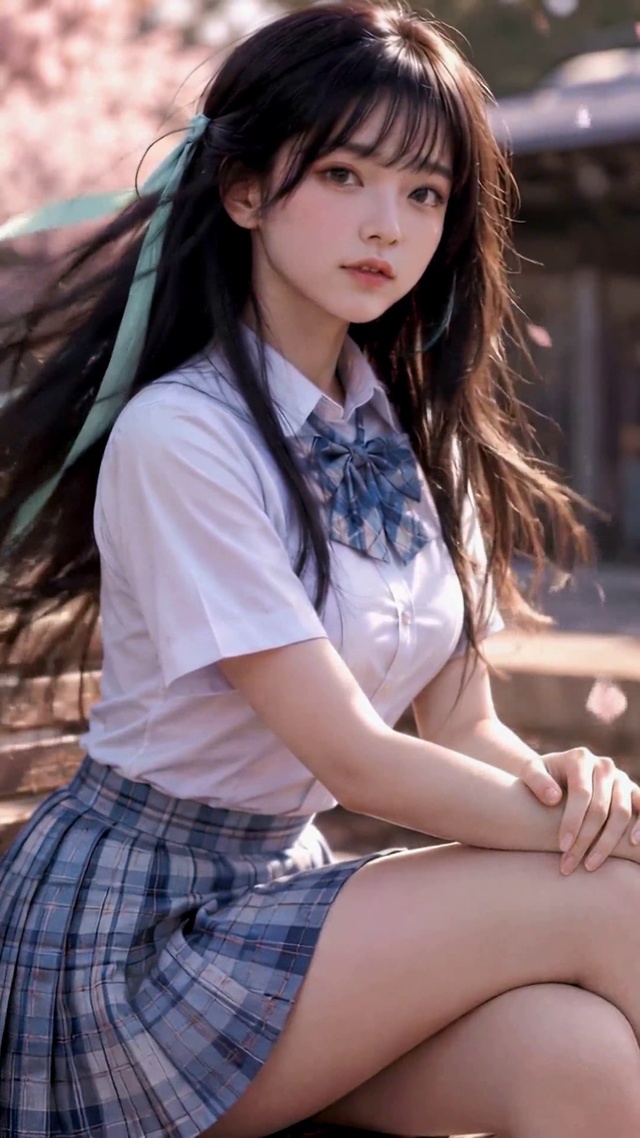 樱花下的少女