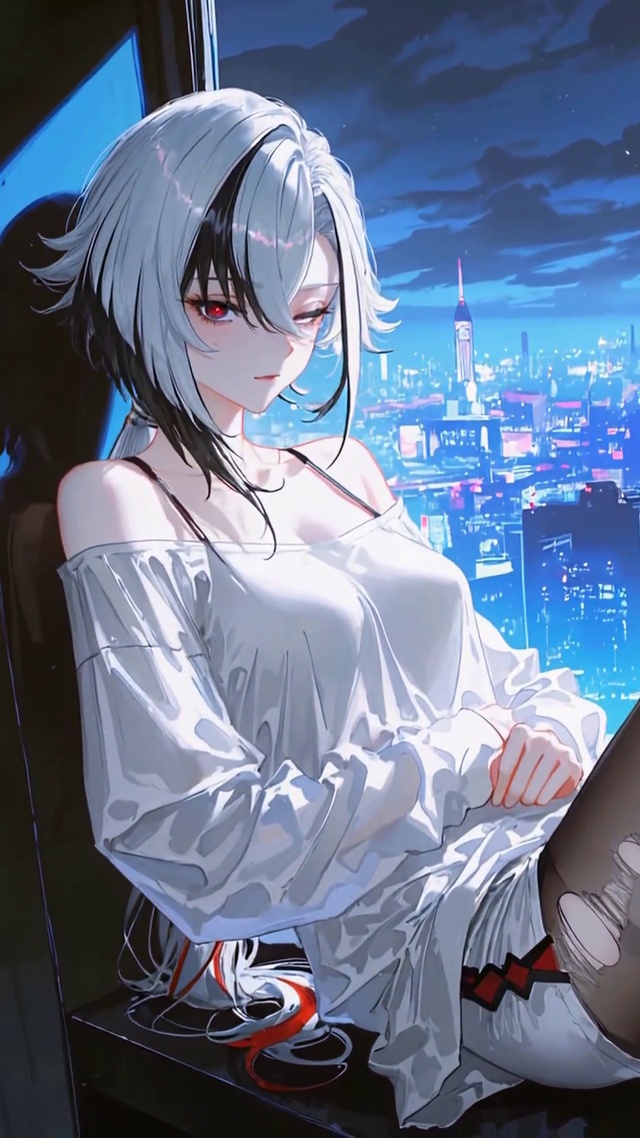 都市夜景窗边少女阿蕾奇诺