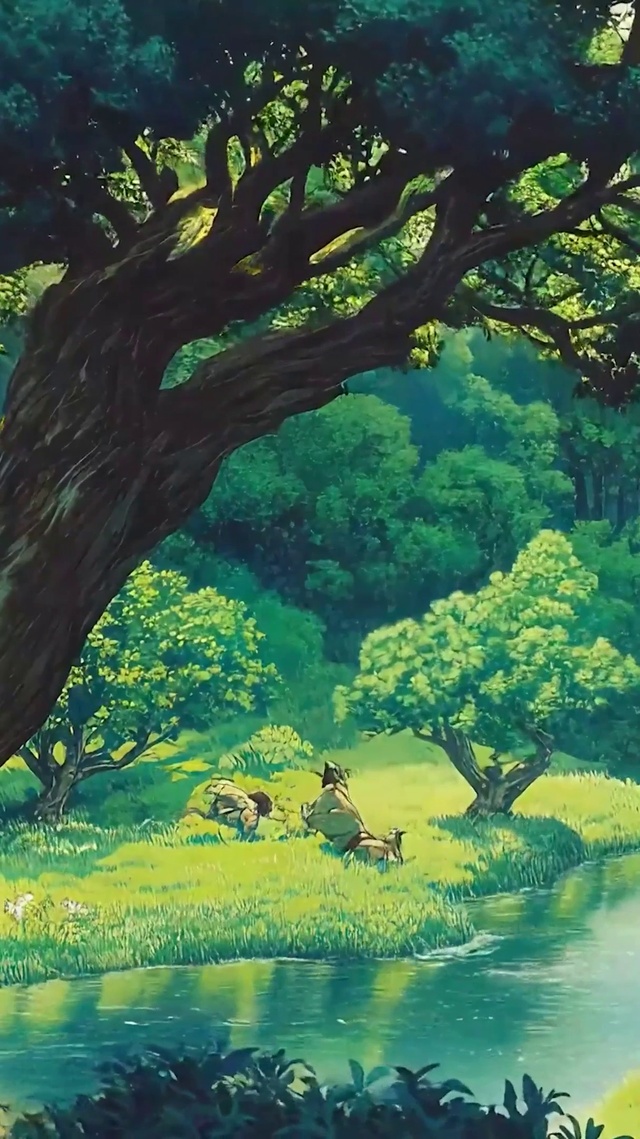 护眼绿景树木阳光