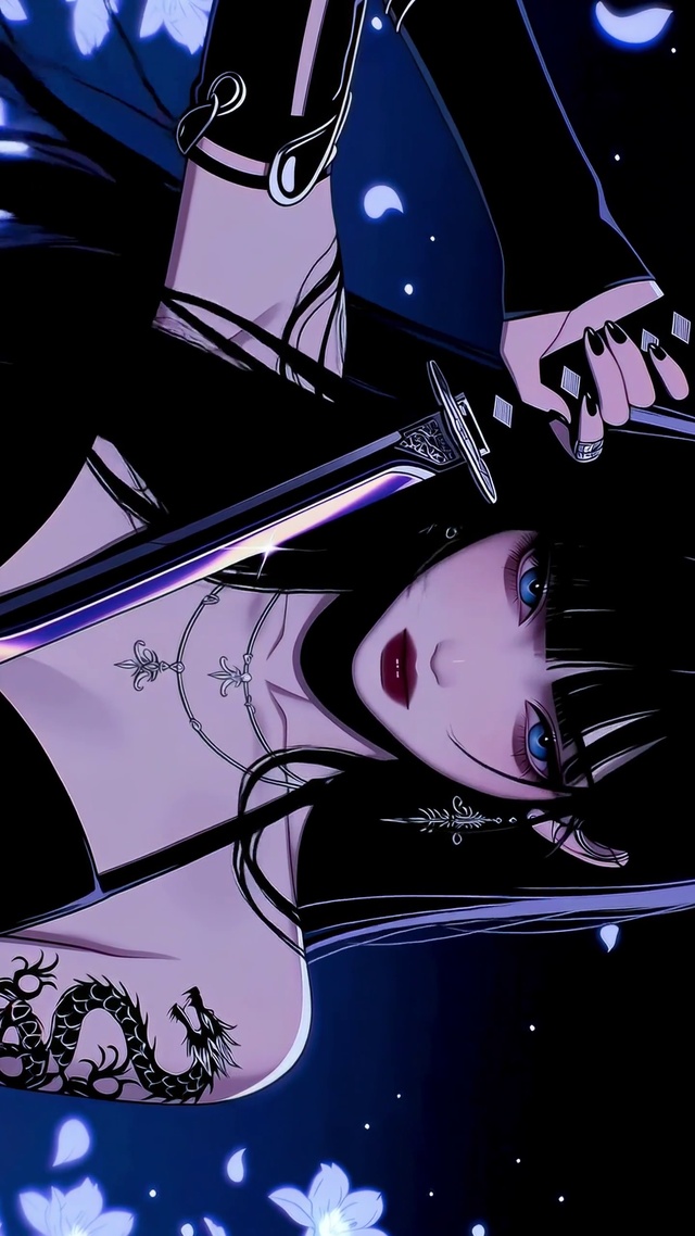 暗夜酷飒拔刀二次元美少女