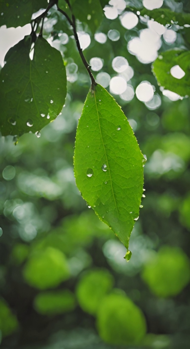 雨后的绿叶