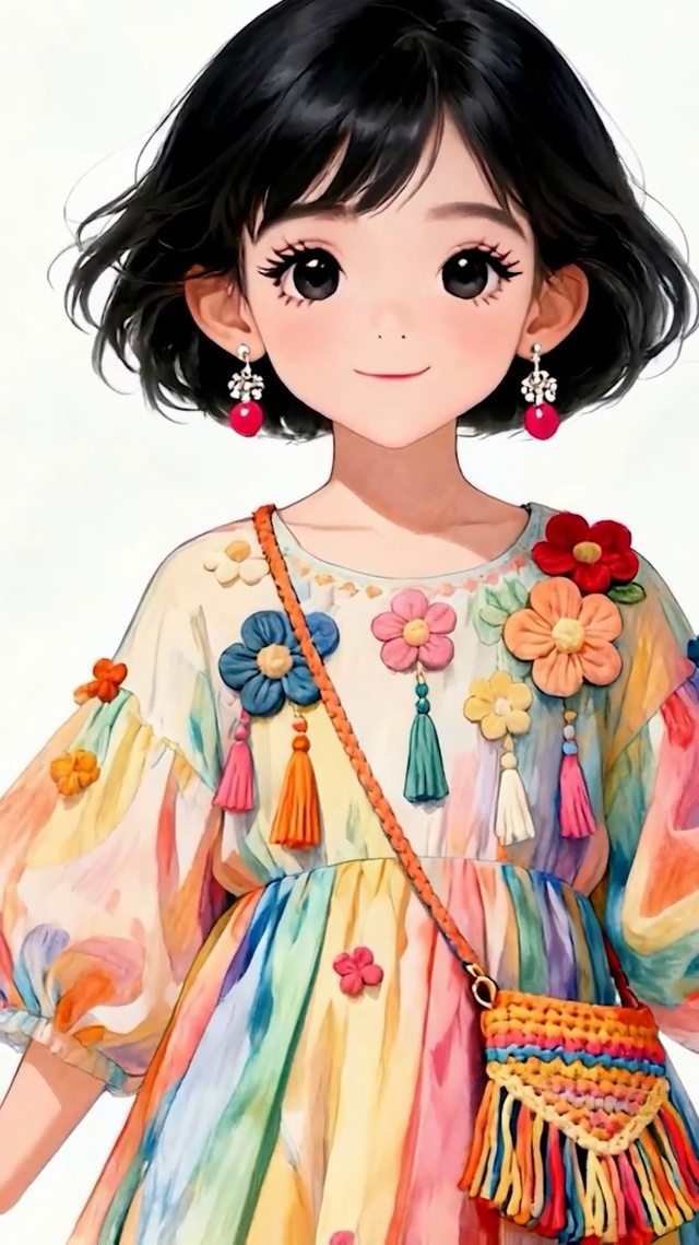 拿着向日葵女孩