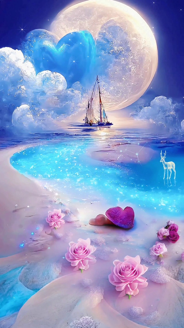 蓝色梦幻玫海滩