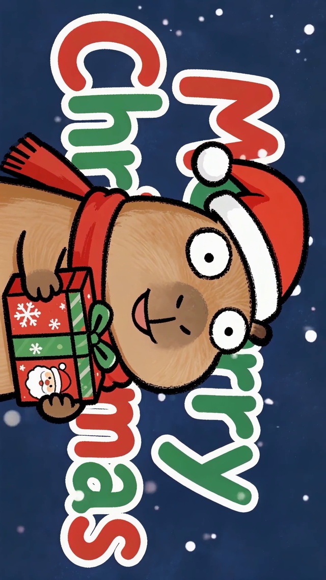 圣诞礼物卡皮巴拉