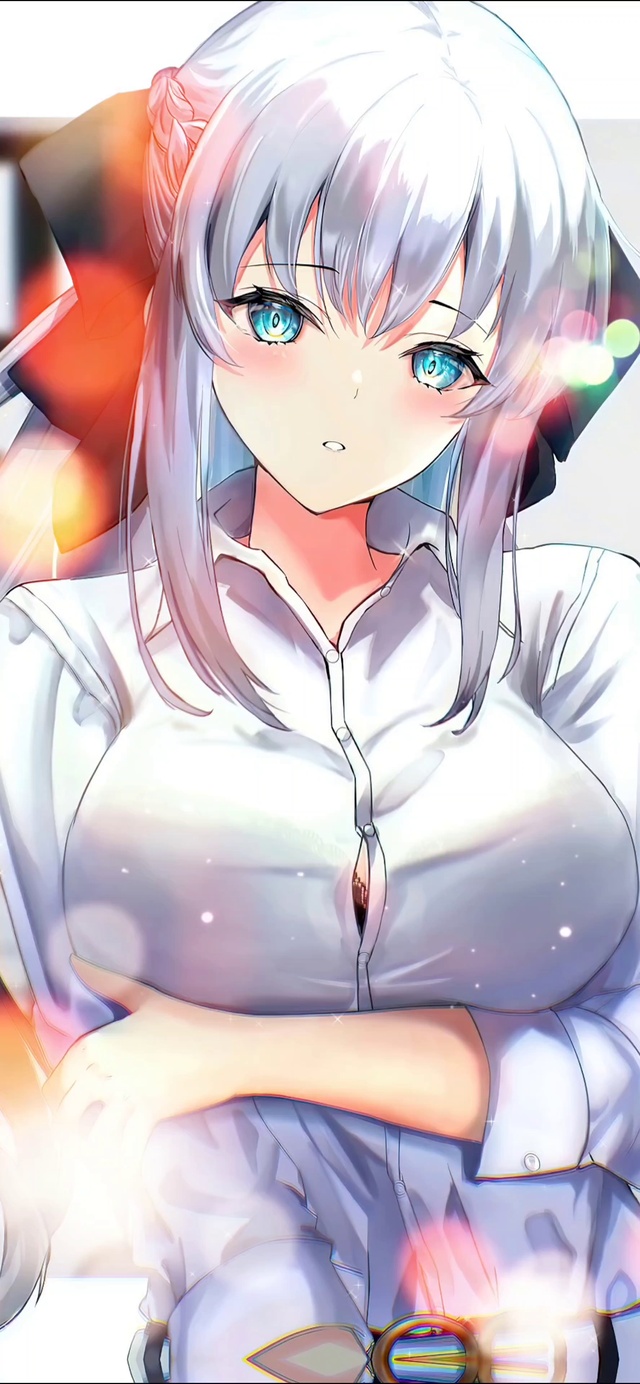 4k白色衬衫T恤制服少女