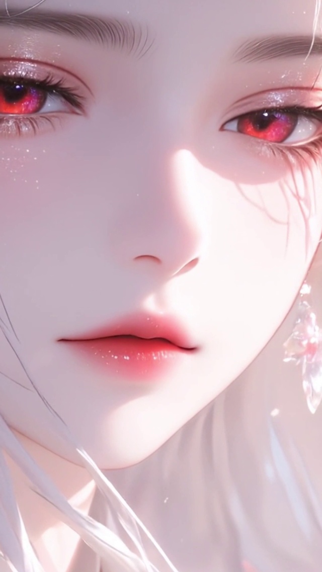 樱花树下白发少女