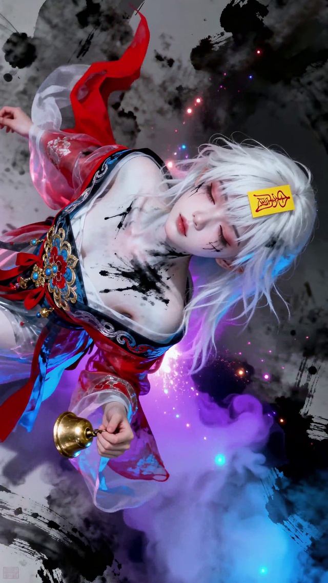灵符白发少女