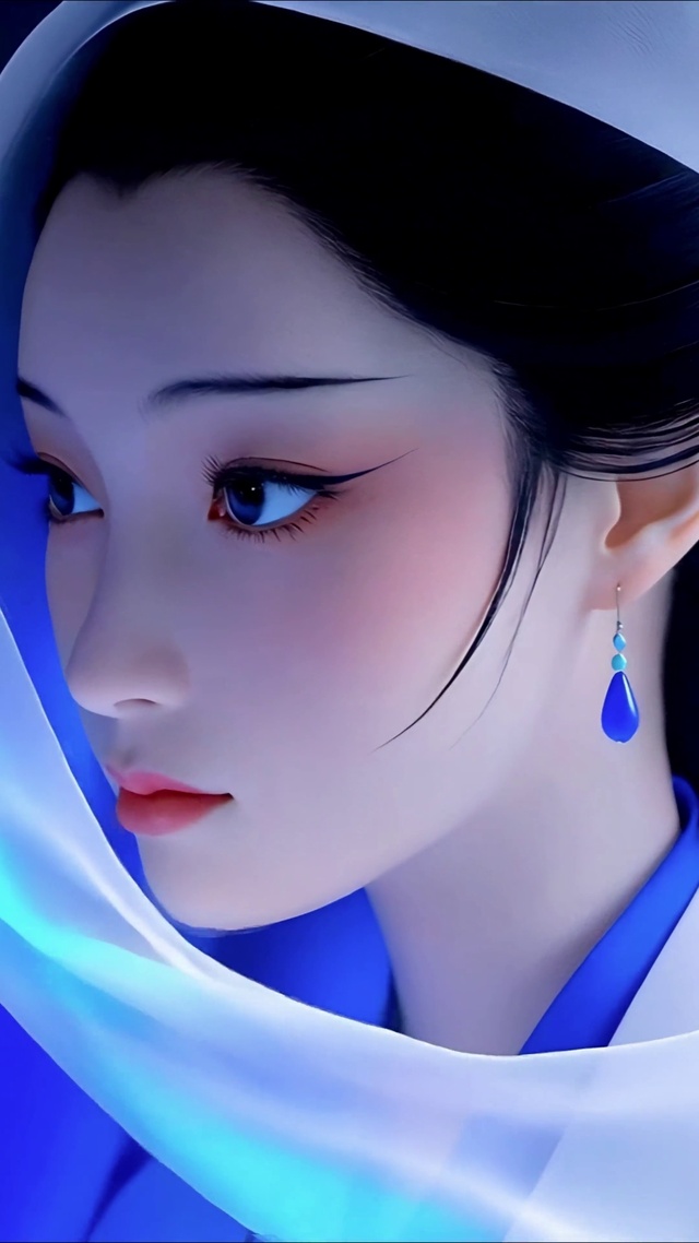 简约瓷肌清冷少女