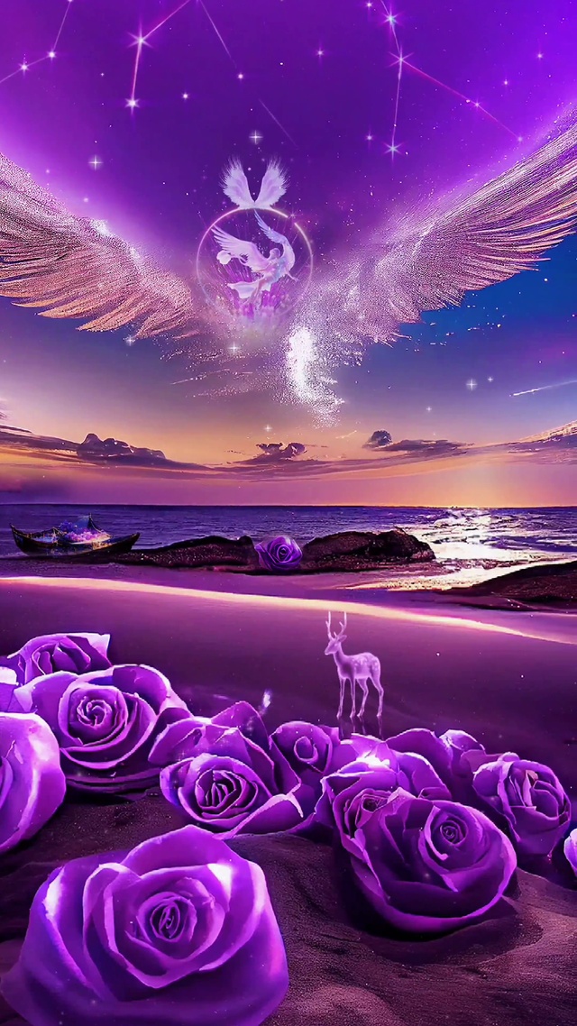 紫色玫瑰沙滩