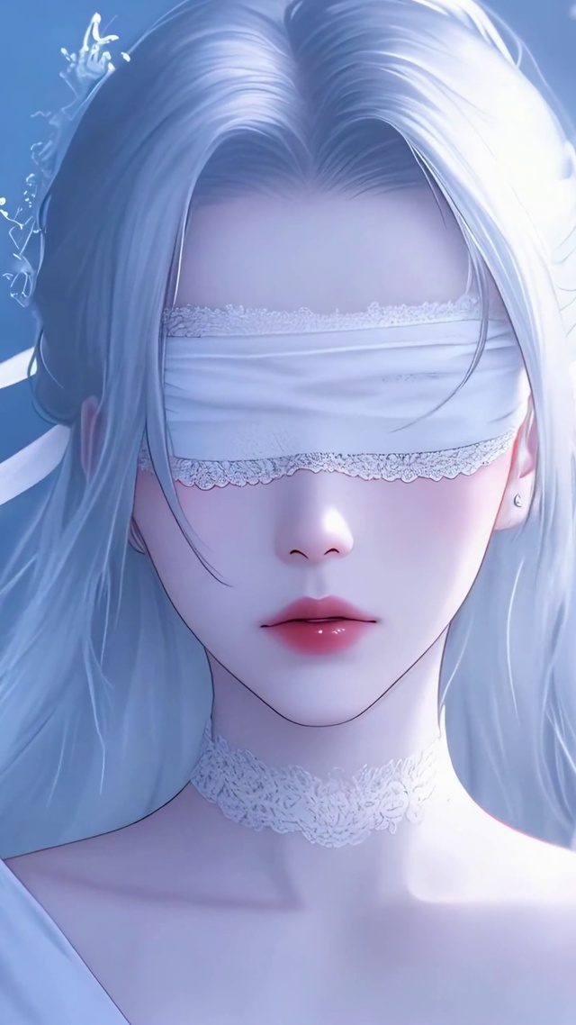 冬日氛围古风蒙眼少女