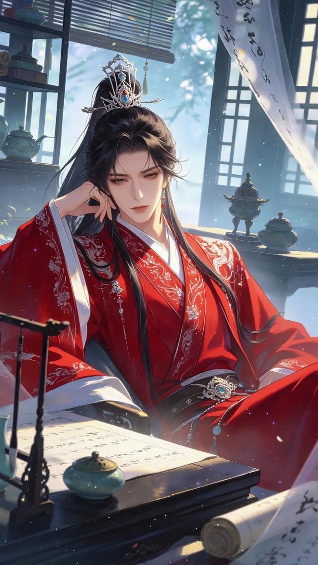 红衣古风美男