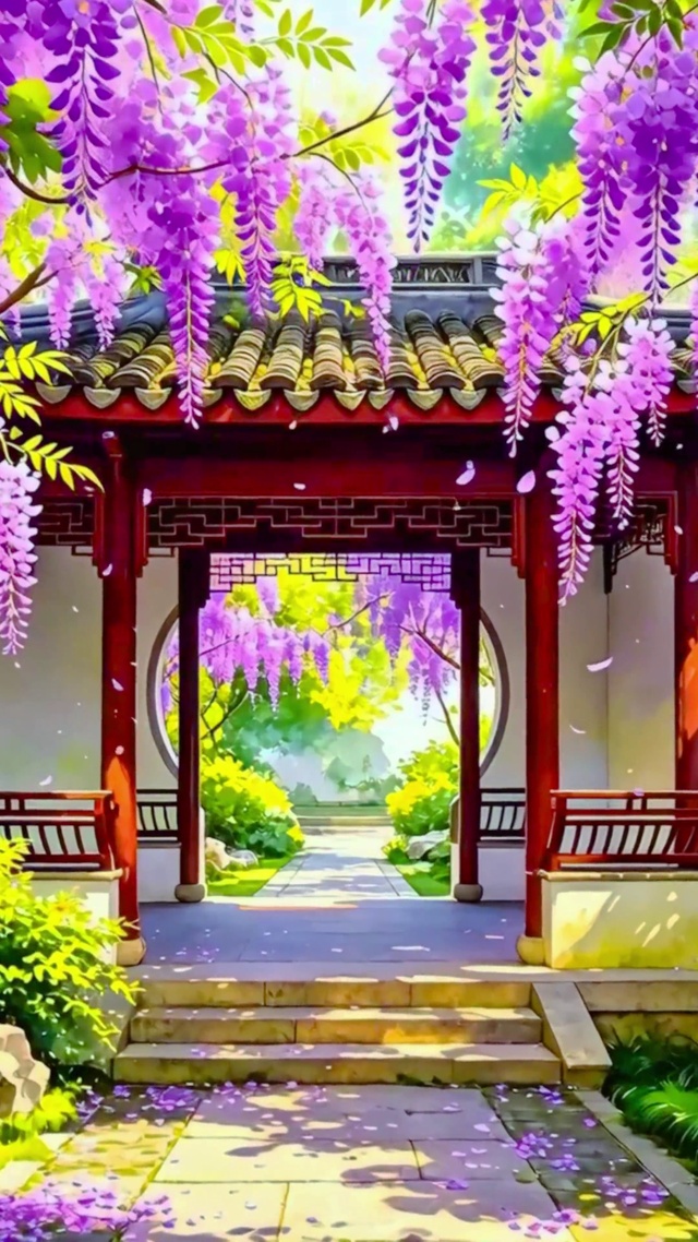 治愈紫藤花4K