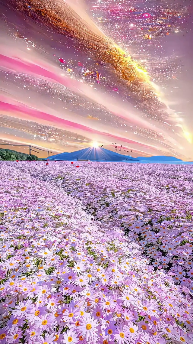 浪漫极光雏菊花海