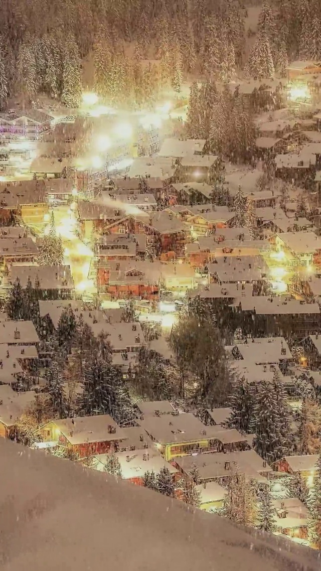 瑞士下雪壁纸
