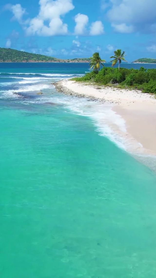 4K唯美海滩海岛海浪