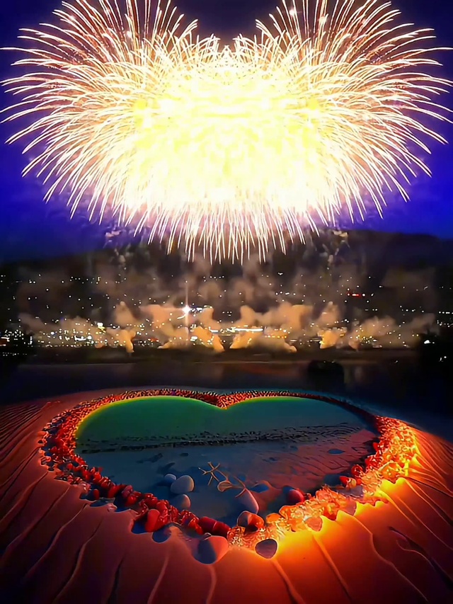 烟花夜景4k治愈壁纸