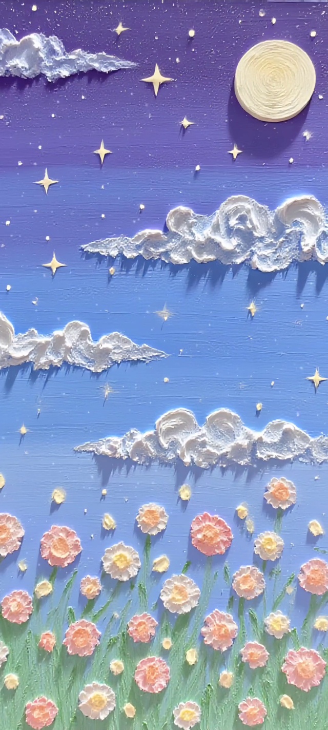 星月夜下的繁花梦境