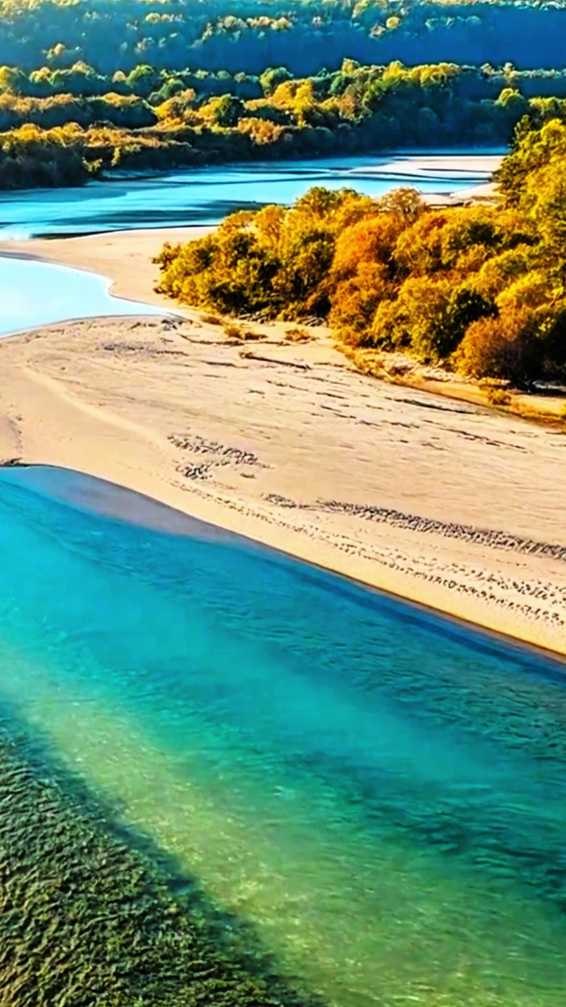 唯美夕阳小河4K