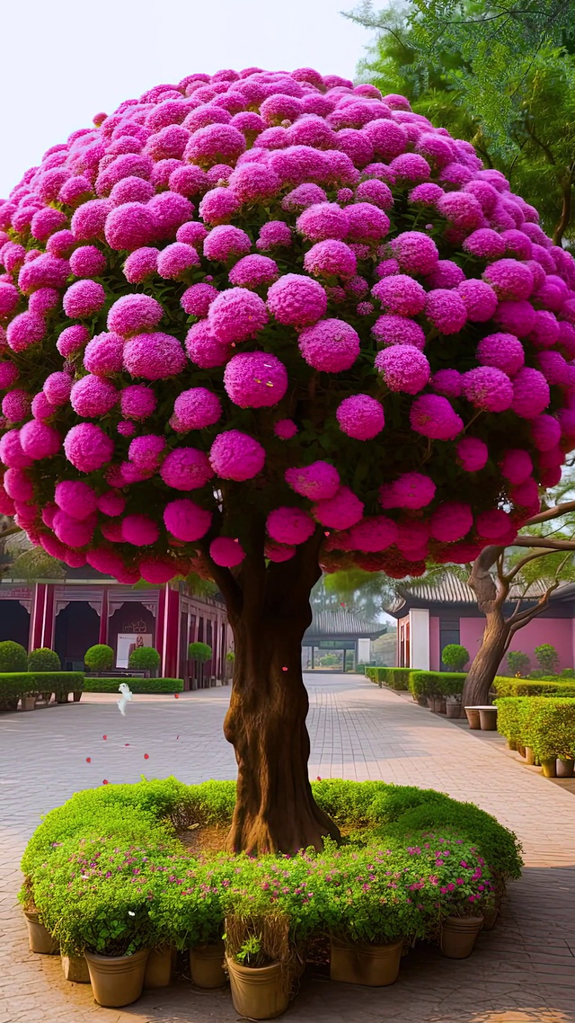 唯美红色流苏树