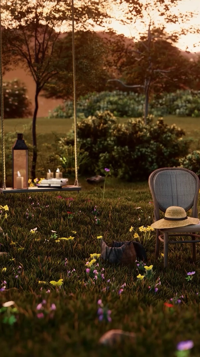 唯美治愈花园草地