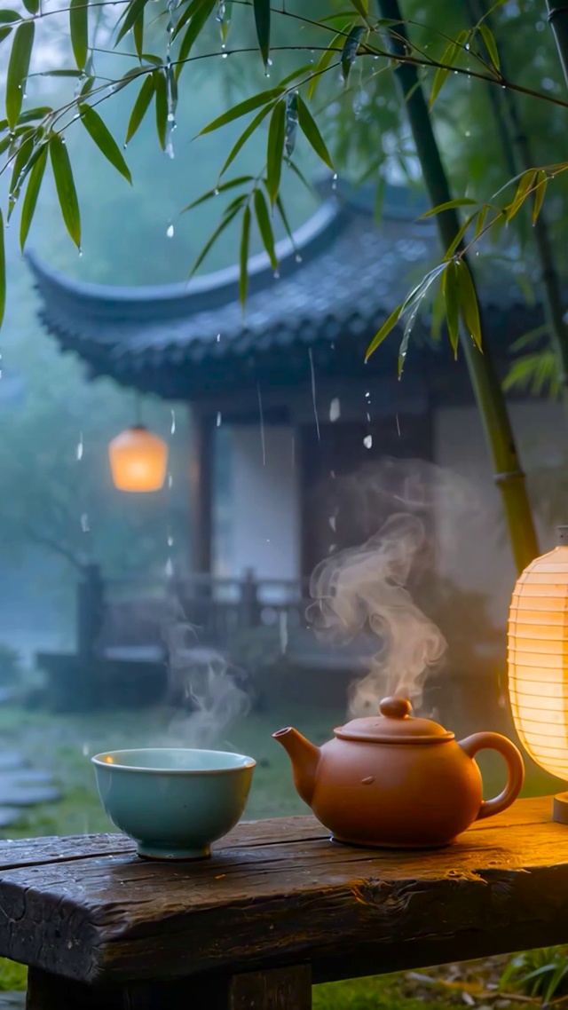 国风雨天竹子
