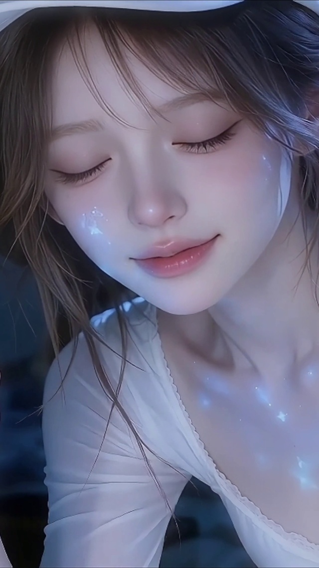 超美氛围许愿星光映颜治愈少女