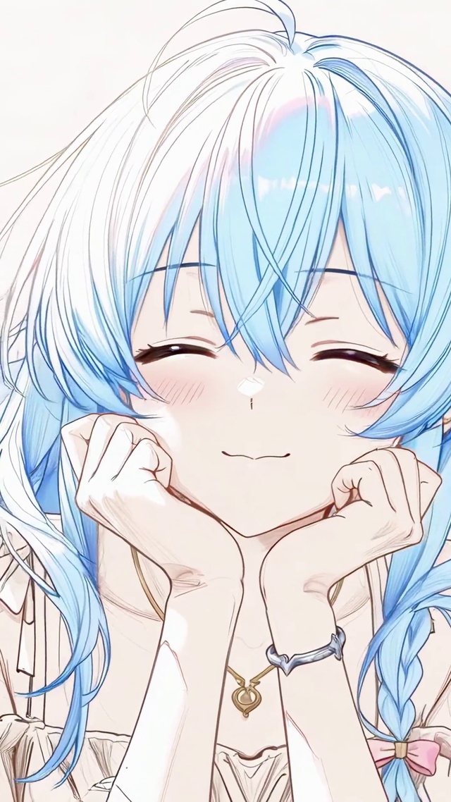 线画托腮少女-伊雷娜